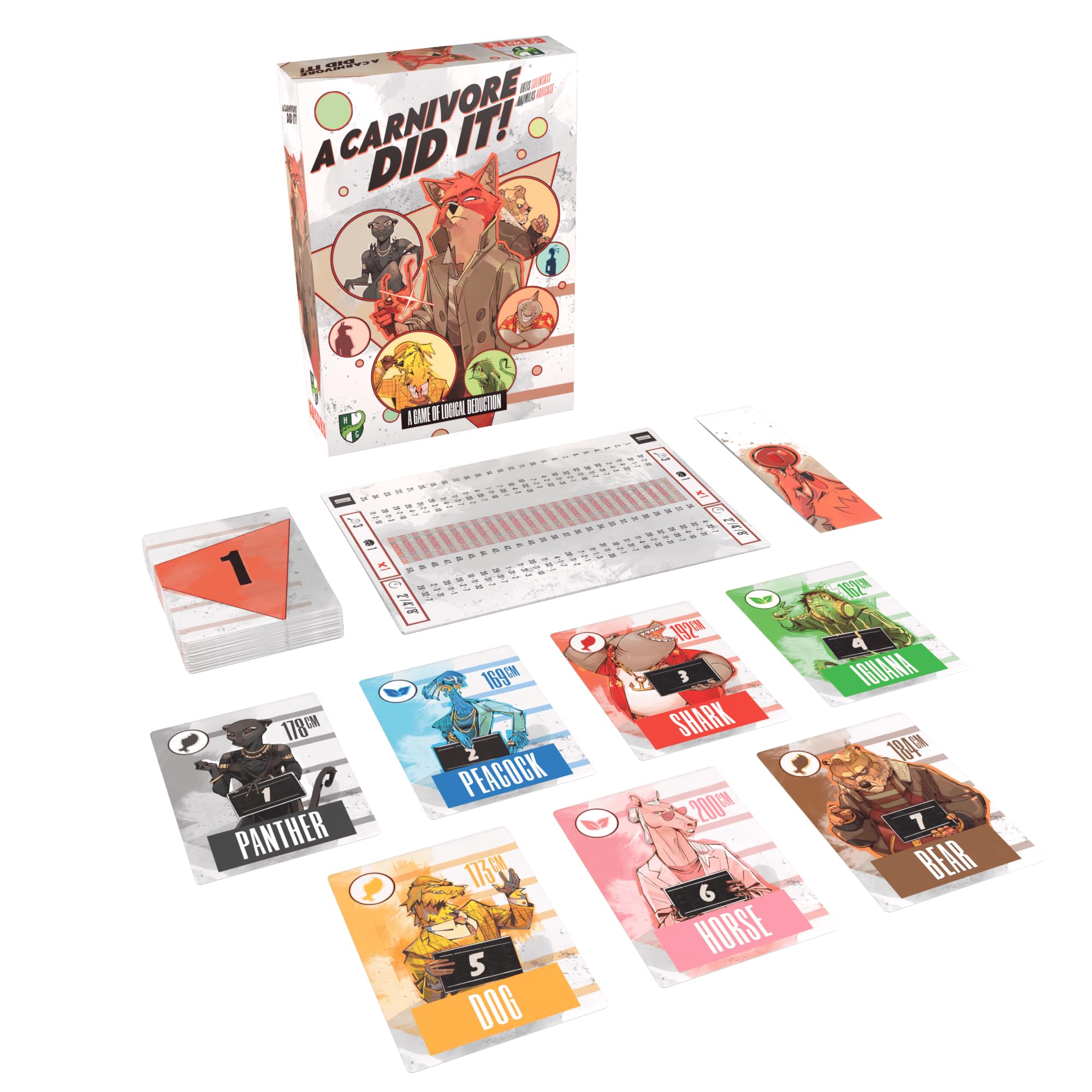 A Carnivore Did It! Juego de mesa – Juego de rompecabezas cooperativo de deducción lógica, 2000 casos para resolver, a partir de 8 años, 1 a 5 jugadores, 10 minutos de tiempo de juego