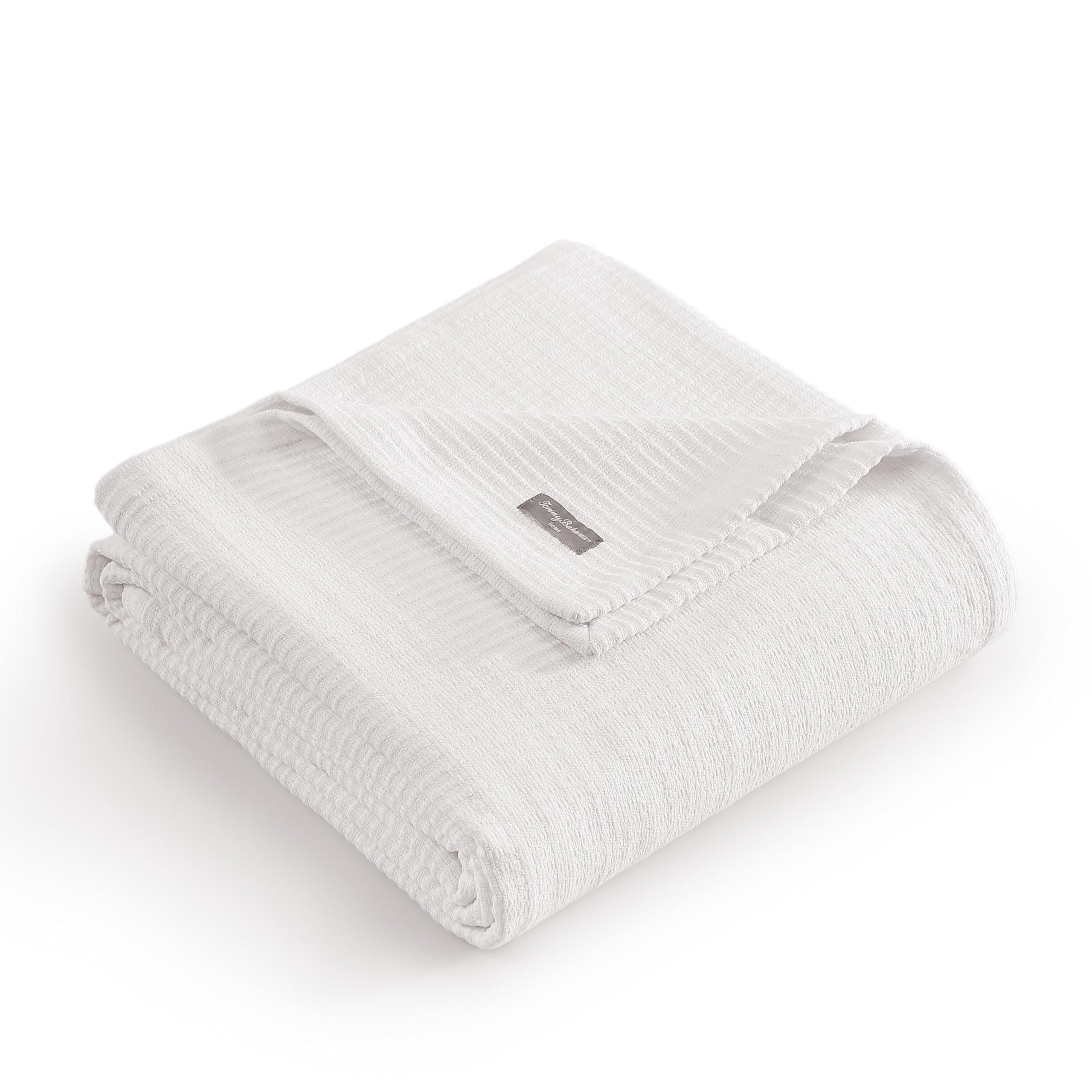 Couverture ultra douce en bambou blanc pour grand lit et nuits sereines
