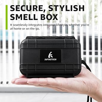 INFINITKIN Mini Smell Proof Storage Box & Large Bamboo Storage Box