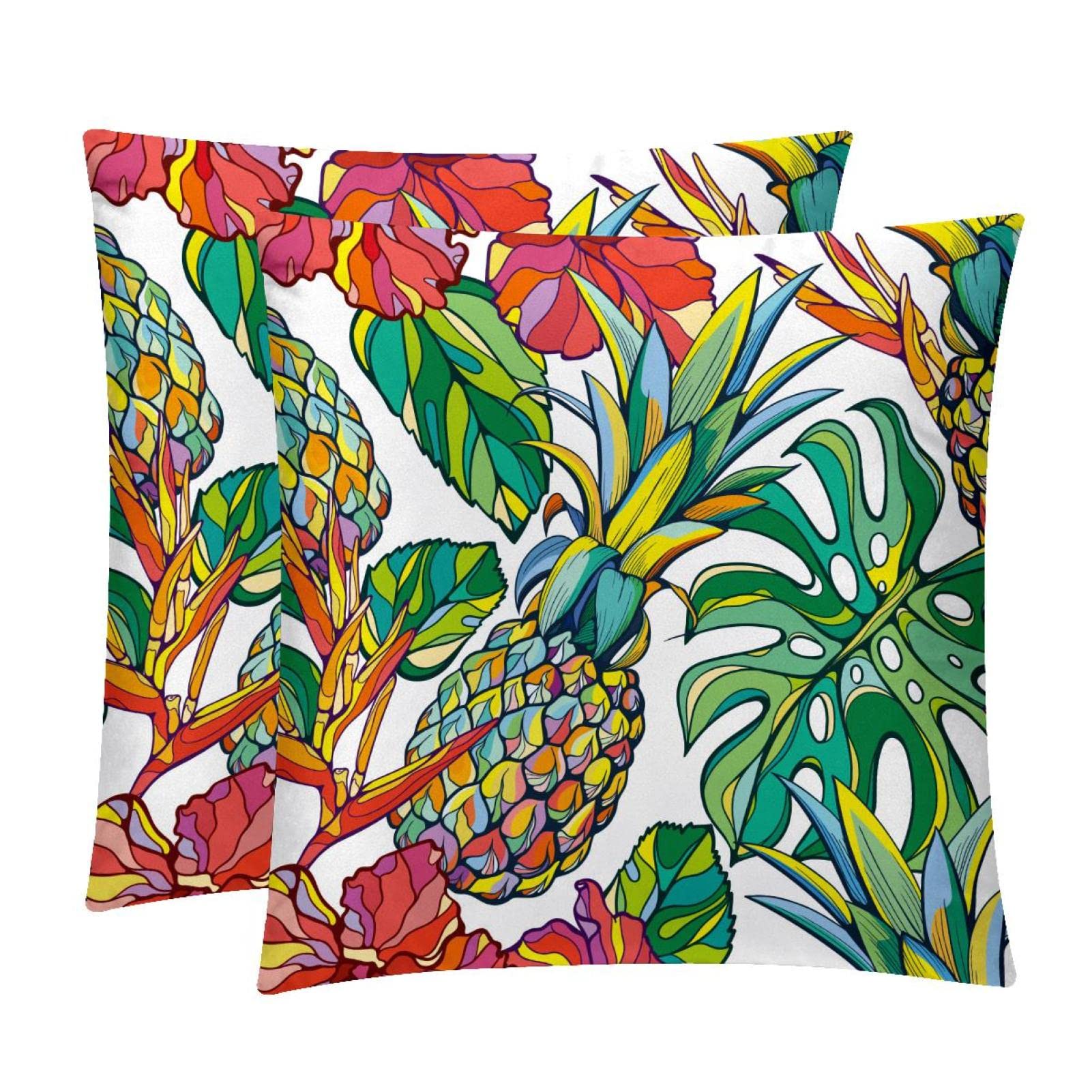 Housses de coussin lombaire contre le mal de dos lot de 2 motifs bambou hawaïen