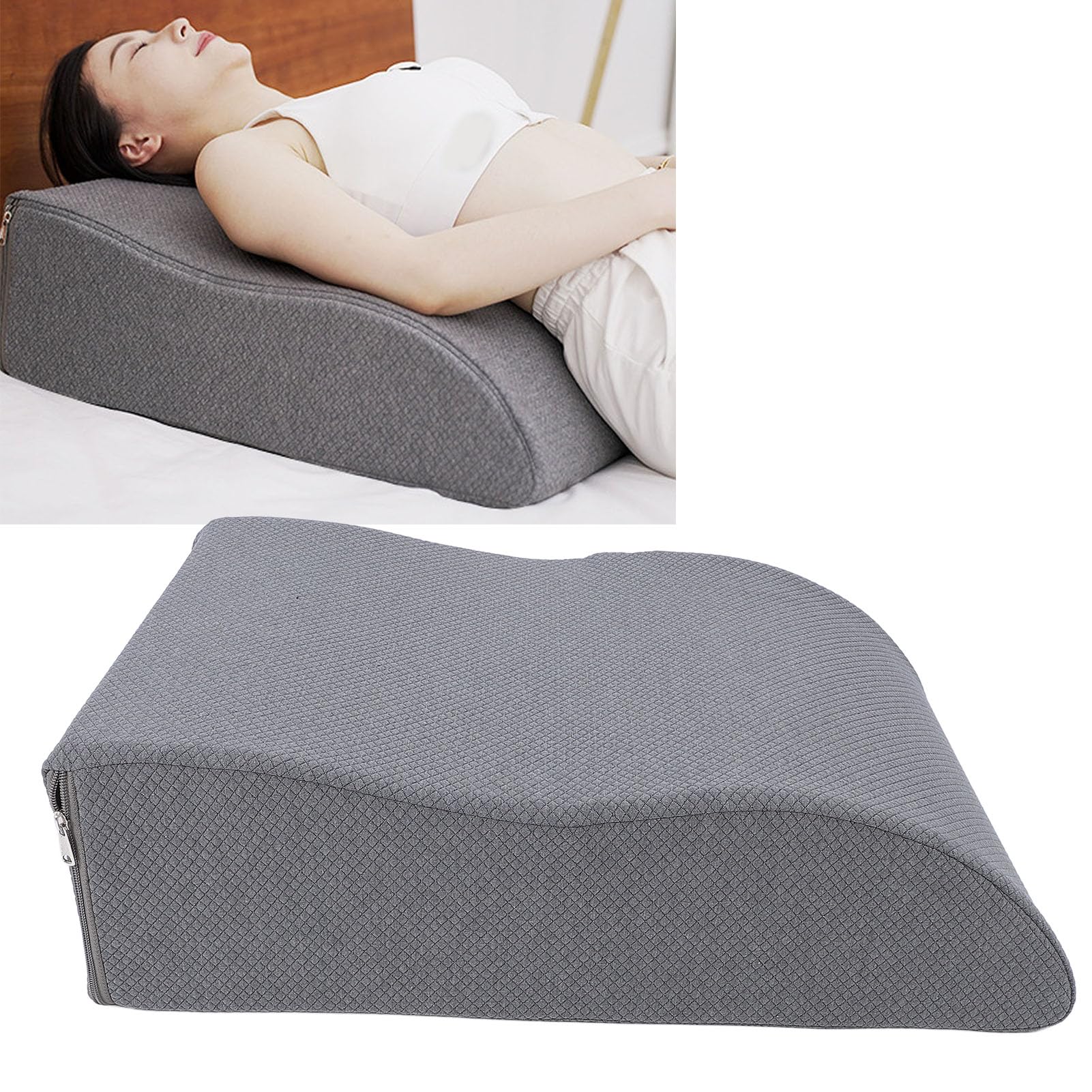 Almohada para Elevar Las Piernas, Cuña Ergonómica de Espuma Viscoelástica para Mayor Comodidad en la Cama para Ancianos y Mujeres Embarazadas, 58x40x17cm
