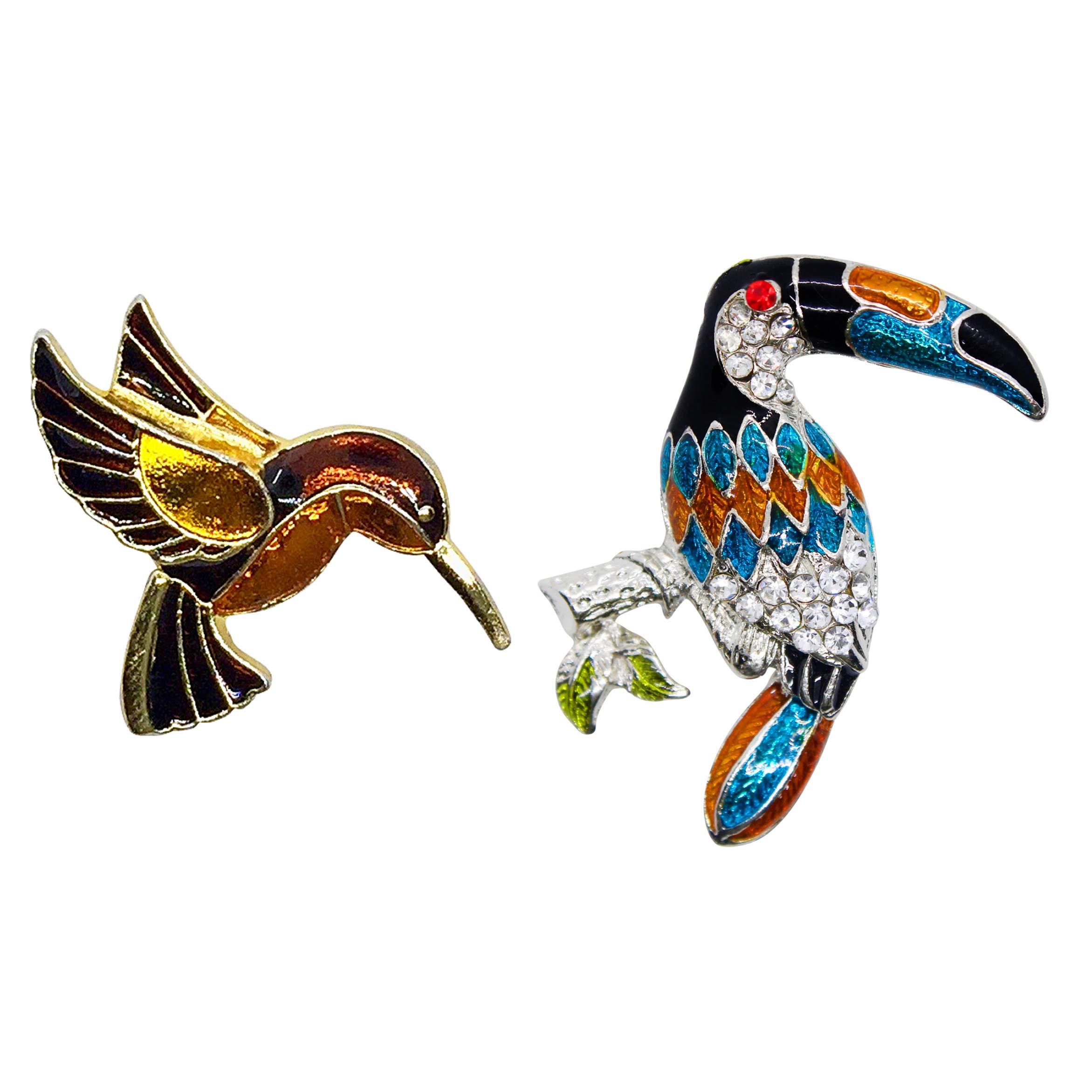 FURE Combo of Golden/Rhodium Humming Bird and Tropical Toucan Brooch for Men and Women (B07SQMZ7BM) Amazon Price History, Amazon Price Tracker