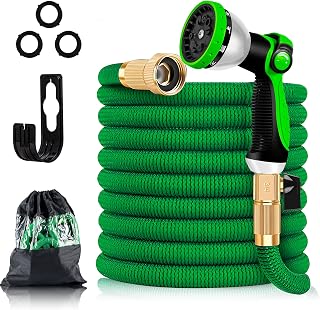 Expandable Garden Hose 100ft - Flexible Retractable Collapsible Gardening Hose Pipe with10 Function Sprayer Nozzle