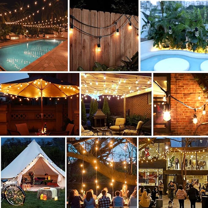 Luces para Exterior 96FT (48×2) LED S14 A prueba de Agua Enlazables Exterior miniatura 6