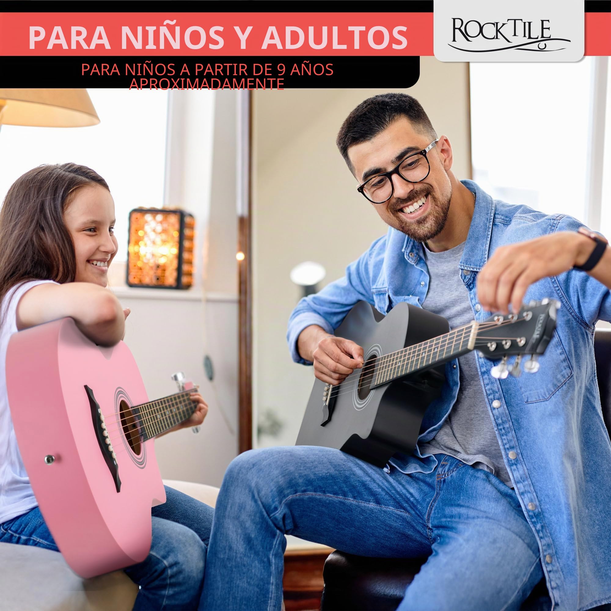 Rocktile WSC-4C-BK Guitarra Western Negra, General, Modelo: WSC-4C-BK | Peso: 1, 38 kg, Cuerdas: 6, Orientación: Diestros, Cuerpo, Forma del cuerpo: Concert con Cutaway, Tapa: Tilo, Mástil
