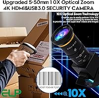 Vista 9 de ELP Cámara USB USB 4K USB 3.0 HDMI Zoom Manual Cámara Web 4K 60fps Cámara de PC Mini Cámara de Primer Plano para Computadora H.264 Telescopio Cámara