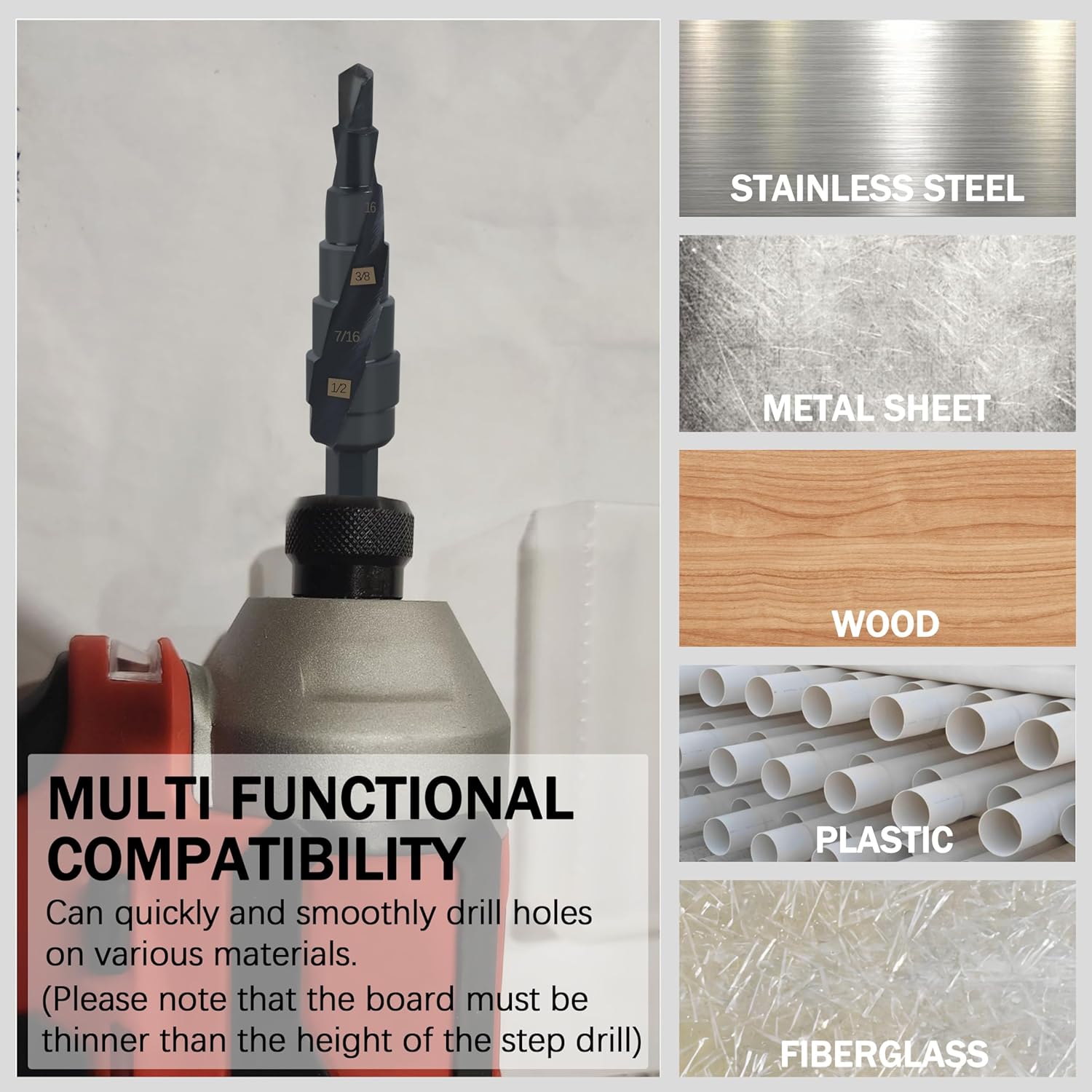 48-89-9241 Shockwave Impact Duty Step Drill Bit for Milwau-kee 1/4"-1/2"
