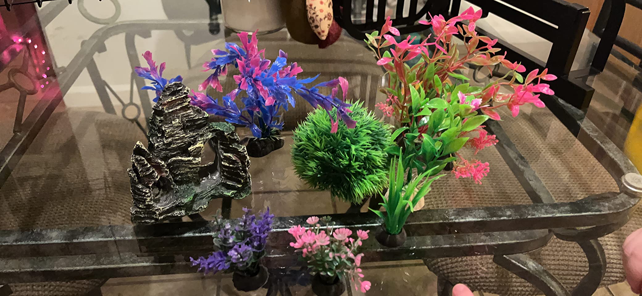 2/mo Finance Aquarium Decorations Fish Tank Artificial Plastic