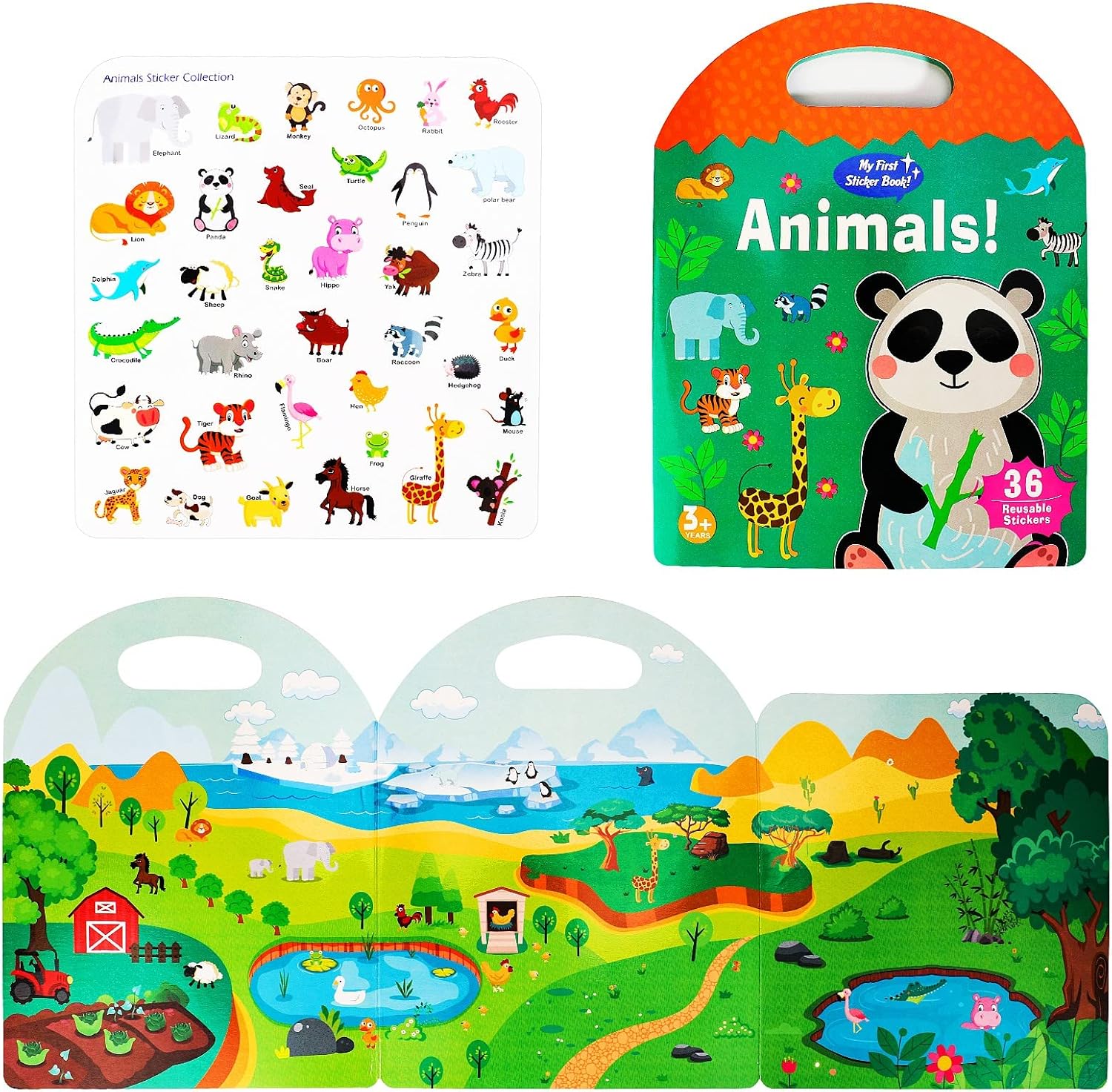 Sticker Book for Kids Toddlers 24 years, Reusable Sticker