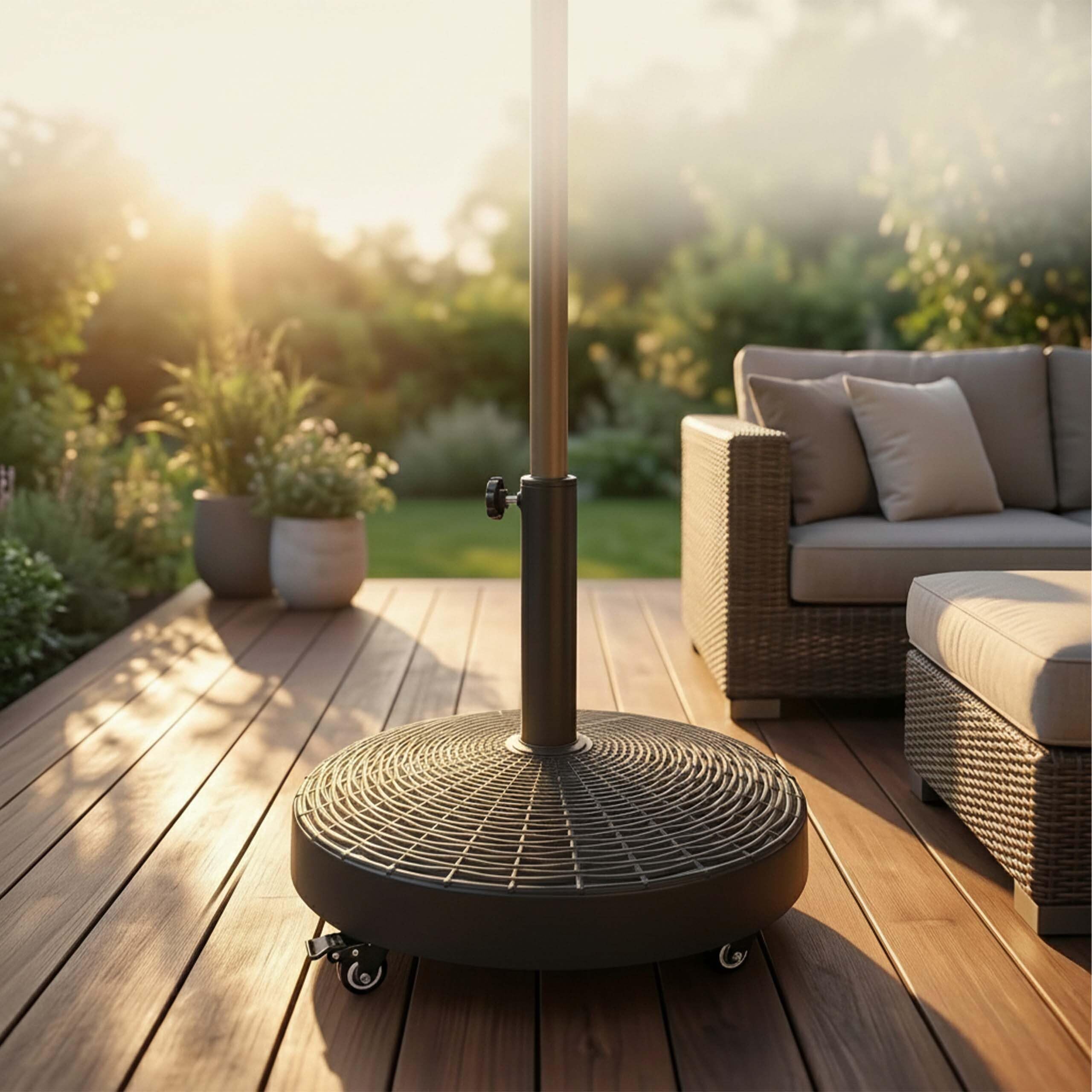 Relaxdays Pied de Parasol, 23 kg, Noir