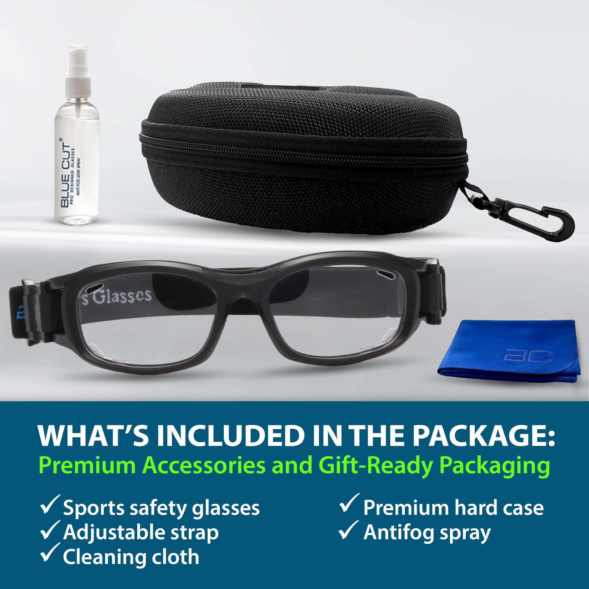 BLUE CUT Gafas de seguridad para deportes al aire libre, unisex, antiniebla, ideales para baloncesto, raquetball