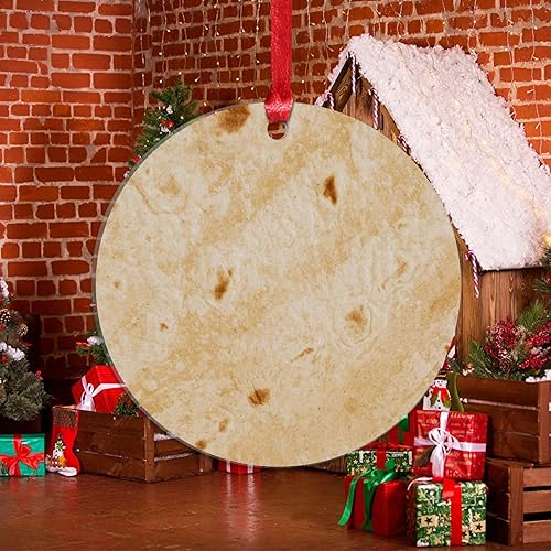 Miniatura 8 de Adorno de Navidad de tortilla mexicana, adornos para árbol de Navidad, decoración de cocina, tortillas de comida, burrito, decoraciones de Navidad,