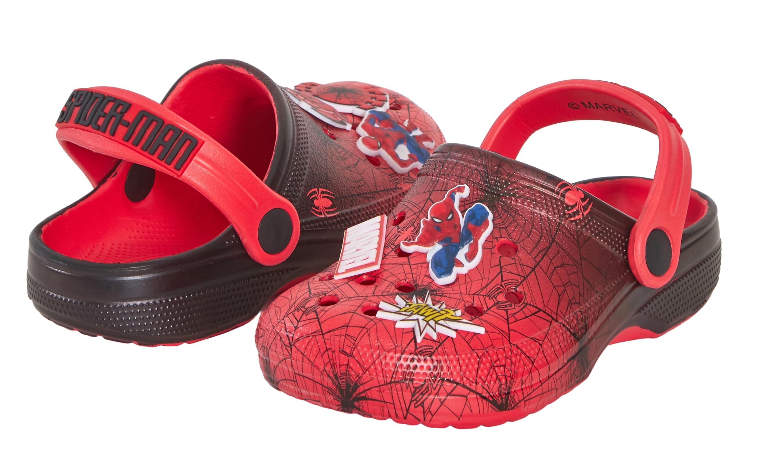 Enfants Spidey et Ses Incroyables Amis Spiderman Sabots Sandales avec Breloques Badges curseurs d'été avec Bride à la Cheville Chaussures de Plage