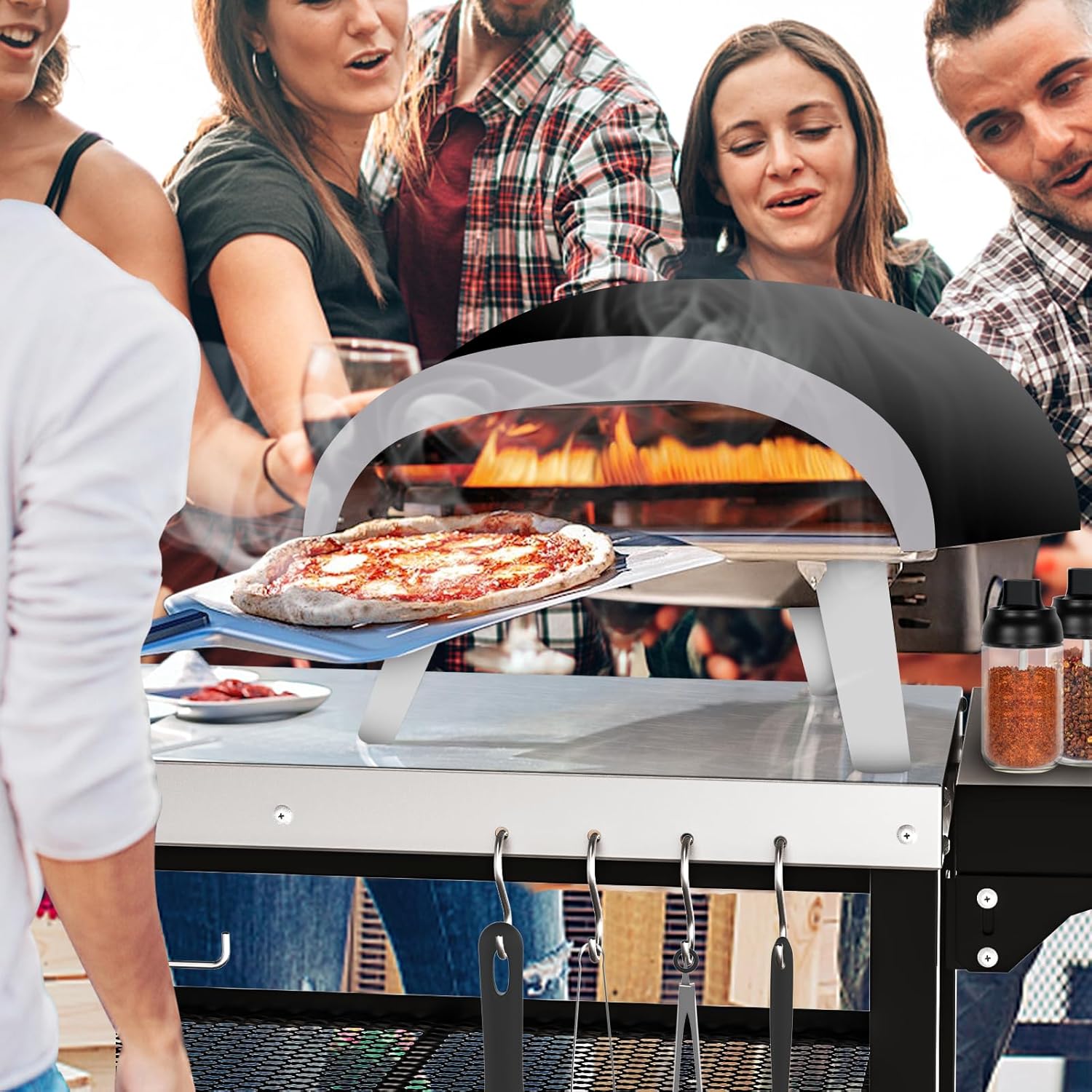 Outdoor Kitchen Island Grill Table Cart
