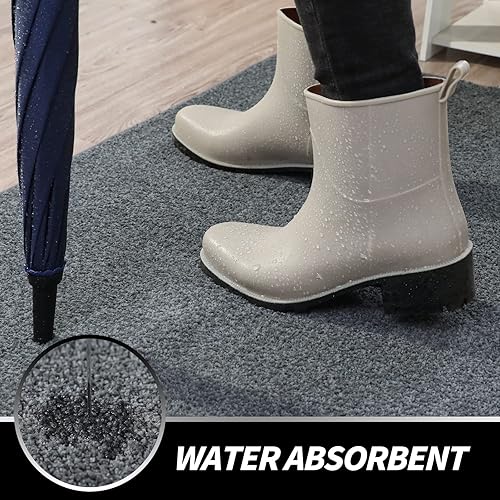 Miniatura 5 de LINLA - Tapete para interiores que absorbe el barro, lavable a máquina, respaldo de goma antideslizante, ideal para puerta de entrada para limpiarse