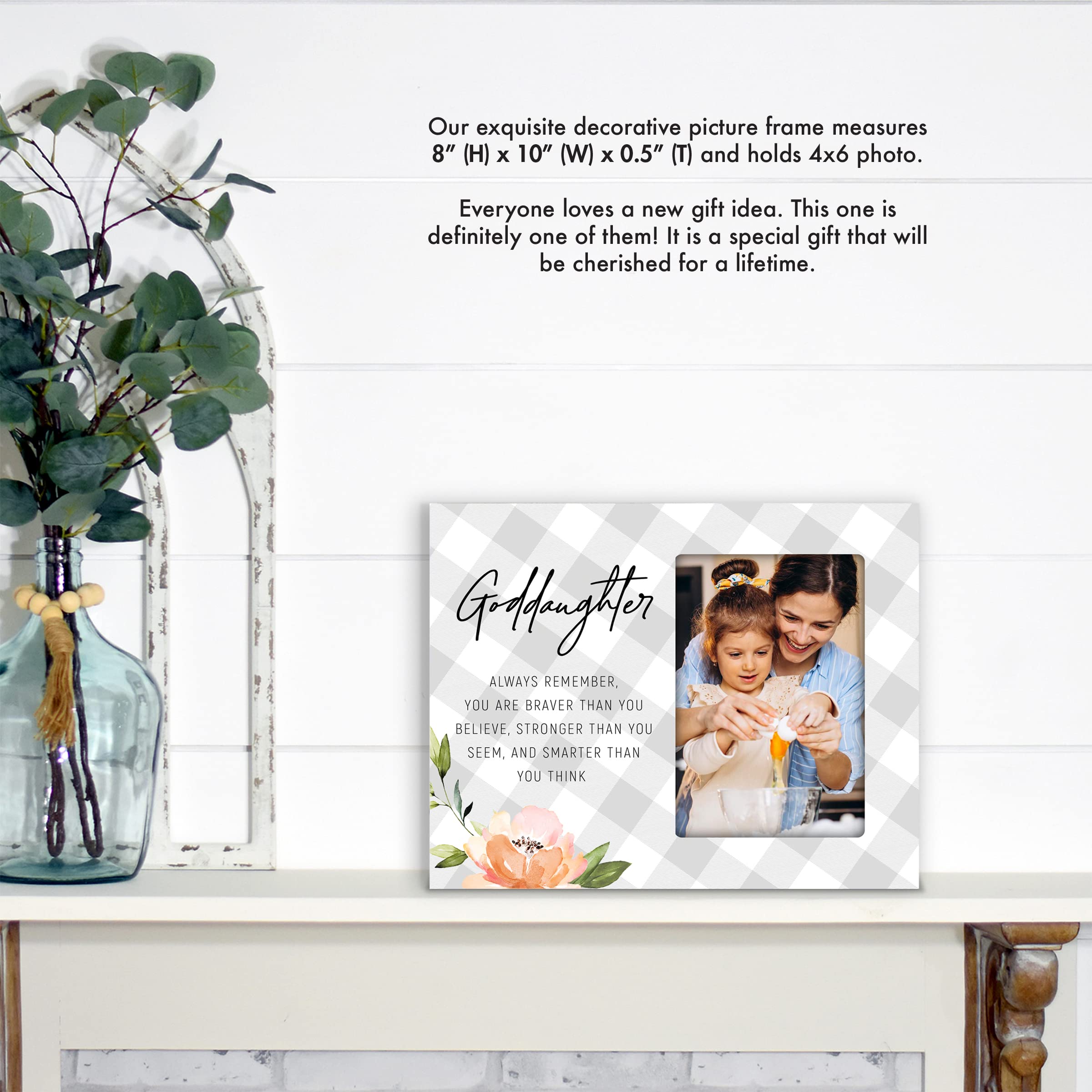 LifeSong Milestones Wood Picture Frame 8x10 holds 4x6 Photo (Always remember)