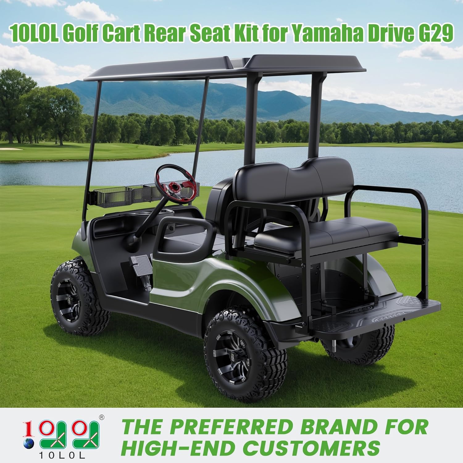 10L0L Golf Cart Rear Seat Kit- Golf Cart Flip Folding Rear Back Seat for Yamaha G29