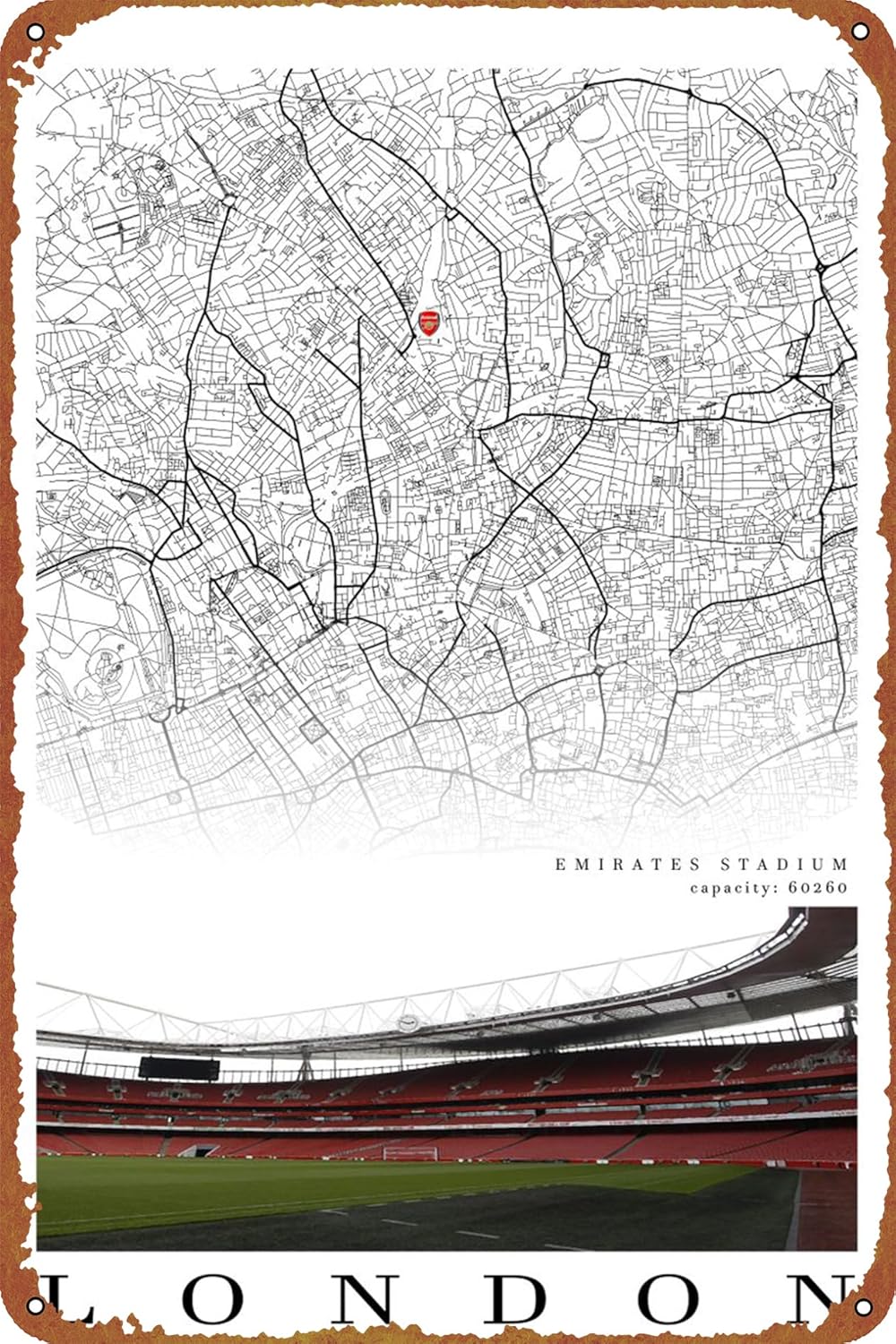 Amazon.com: Arsenal stadium Metal Tin Sign Hanging Retro Sign Kitchen ...