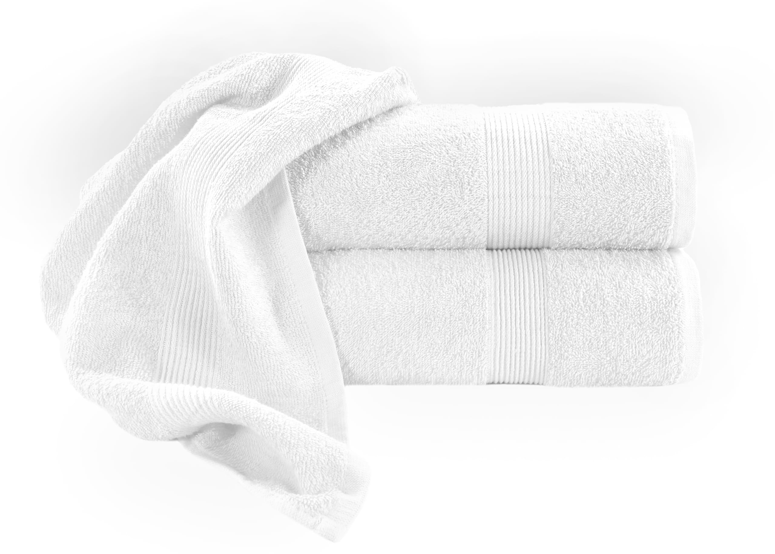 Diamond Tex Extra Large Bath Sheet - 100% Egyptian Cotton Ring Spun Bath Sheets Towels - Super Soft Highly Absorbent 600 GSM Quick Dry Bath Sheet (White, Pack of 2, 100 x 200 cm)