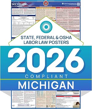 Labor Law Poster Michigan 2026, State, Federal Workplace Notices 26 x 39.5