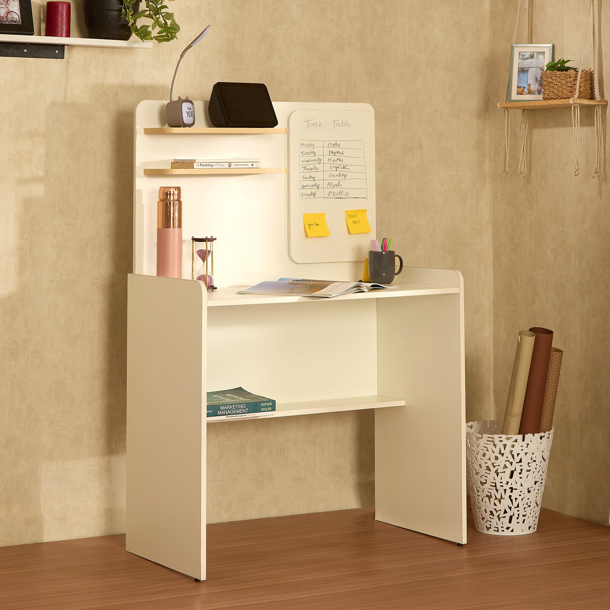 Green Soul Dora Study Table with Writing Board & Bookshelf | IS-3087 Engineered Wood| Computer/Writing Desk for Home, Adults & Students, White, 3 Year Warranty-picture-35