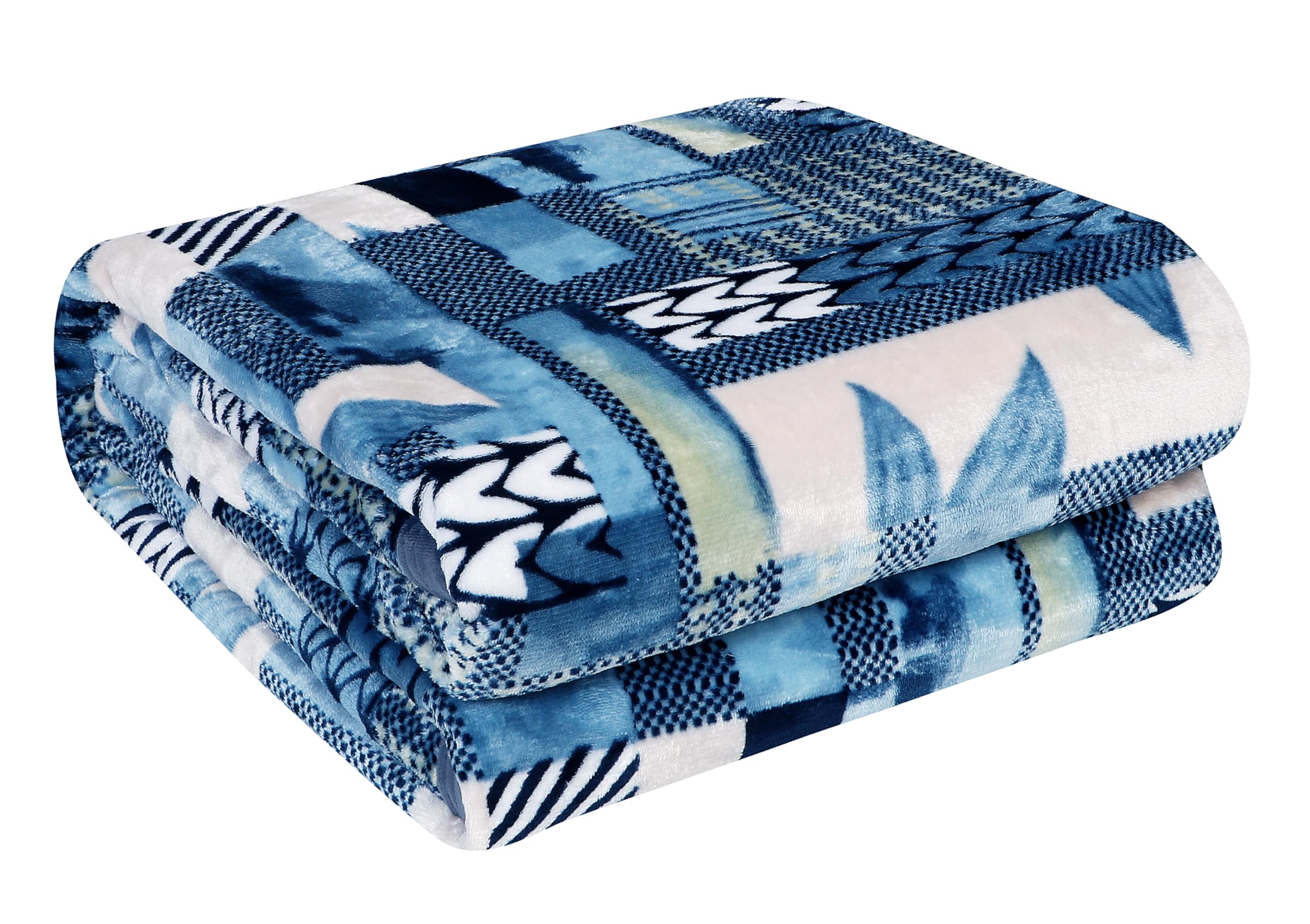 Gullivar Milan Cozy Ultra Soft Flannel Blanket for Double Bed 220x240 cm| Luxury Throw for Couch, Sofa, Camping & Travel| 250 GSM Printed Warm AC Blanket for Winter & All Season -Blue