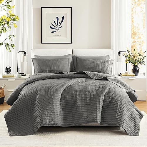 Miniatura 8 de Comfort Spaces Kienna  Juego de colcha de lujo con doble cara para todas las temporadas ligera funda de cama fundas a juego FullQueen 90 x 90