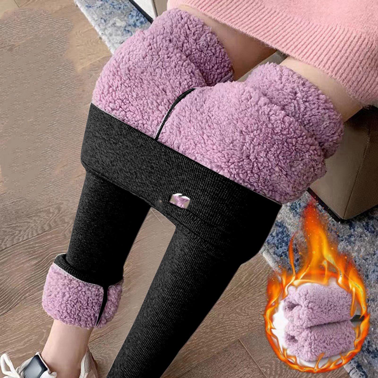 Leginsy Z Podszewką Z Polaru Damskie - Damskie Zimowe Legginsy Grube Legginsy Z Polaru Damskie Ciepłe Spodnie Termiczne Z Podszewką Z Polaru Do Kostek Wysoki Stan Elastyczne Legginsy