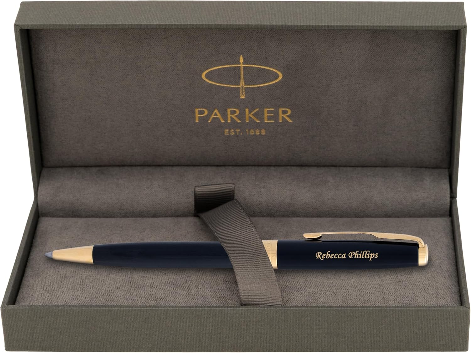 Custom Engraved Parker Sonnet Ballpoint Pen in Black Lacquer with Gold Trim. Personalized Luxury Writing Instrument for Retirement, Executive Achievement, or Corporate Recognition