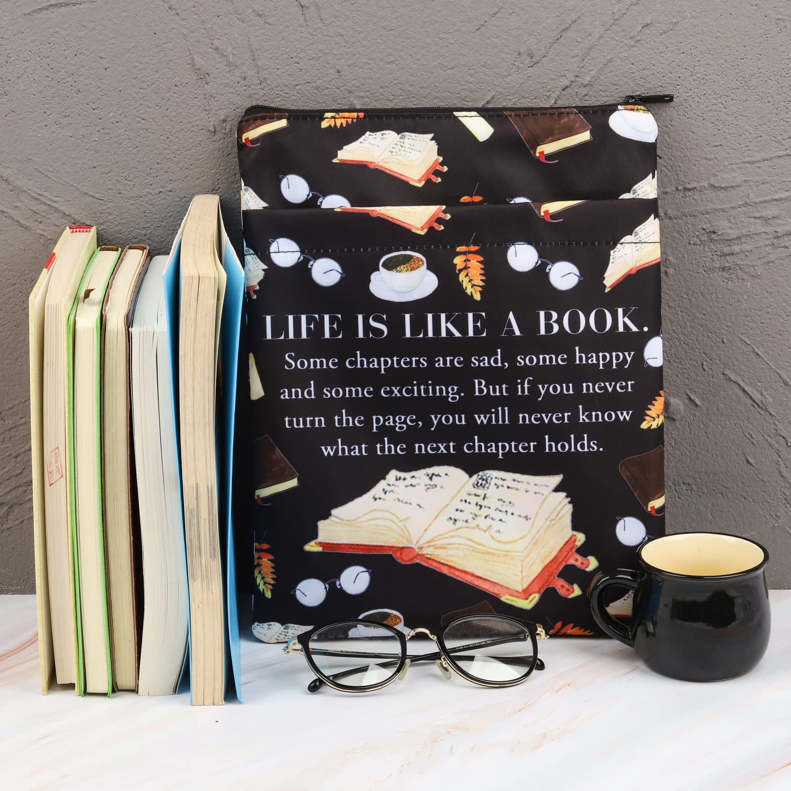PLITI Book Lover Sleeve - Bookworm Gift, Club Inspirational Quote Protector, Literature for Reader (Life Like BSblU) - Image 3