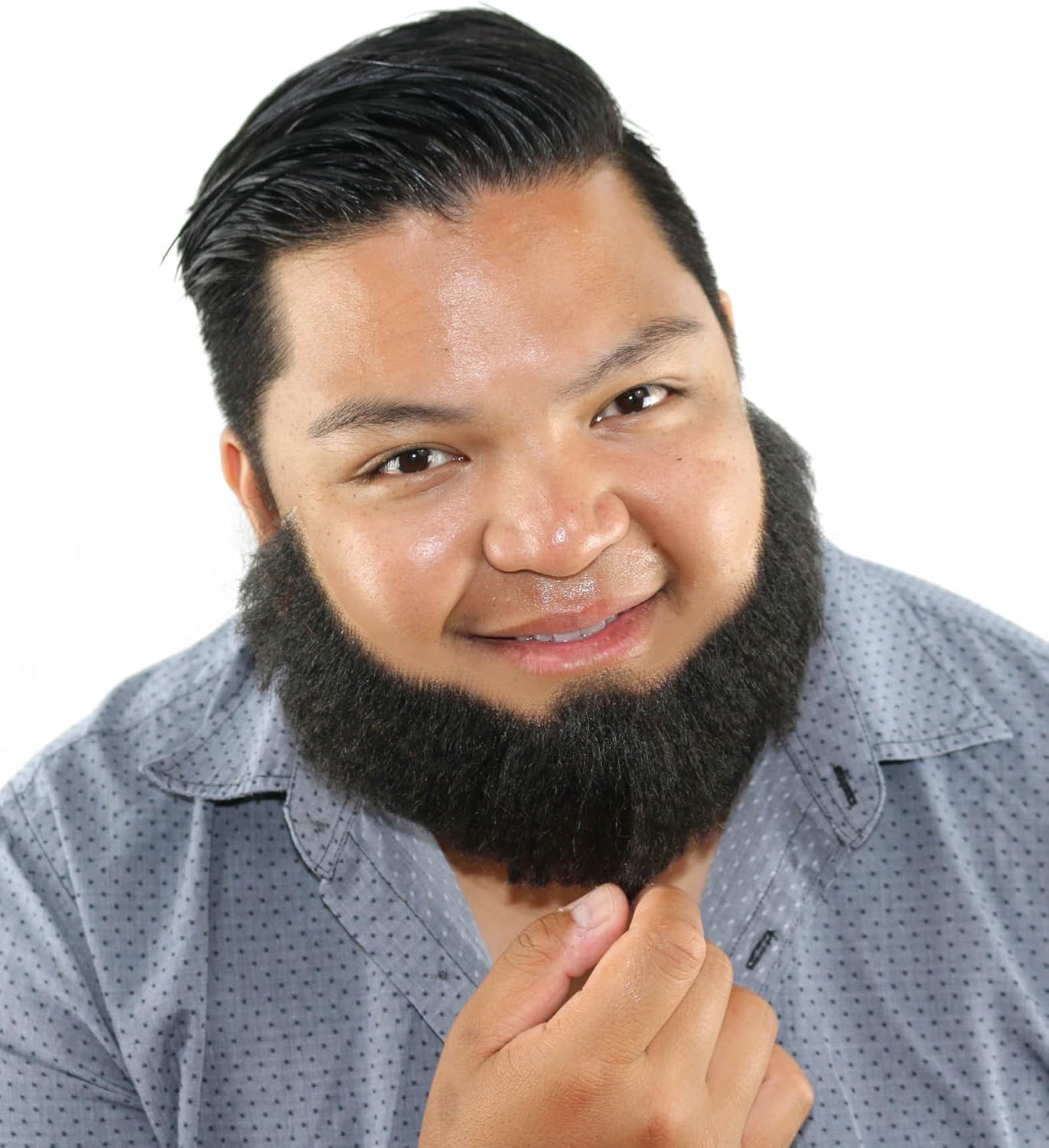 City Costume Wigs Professional Black Human Hair Laced Back Full Faced Beard