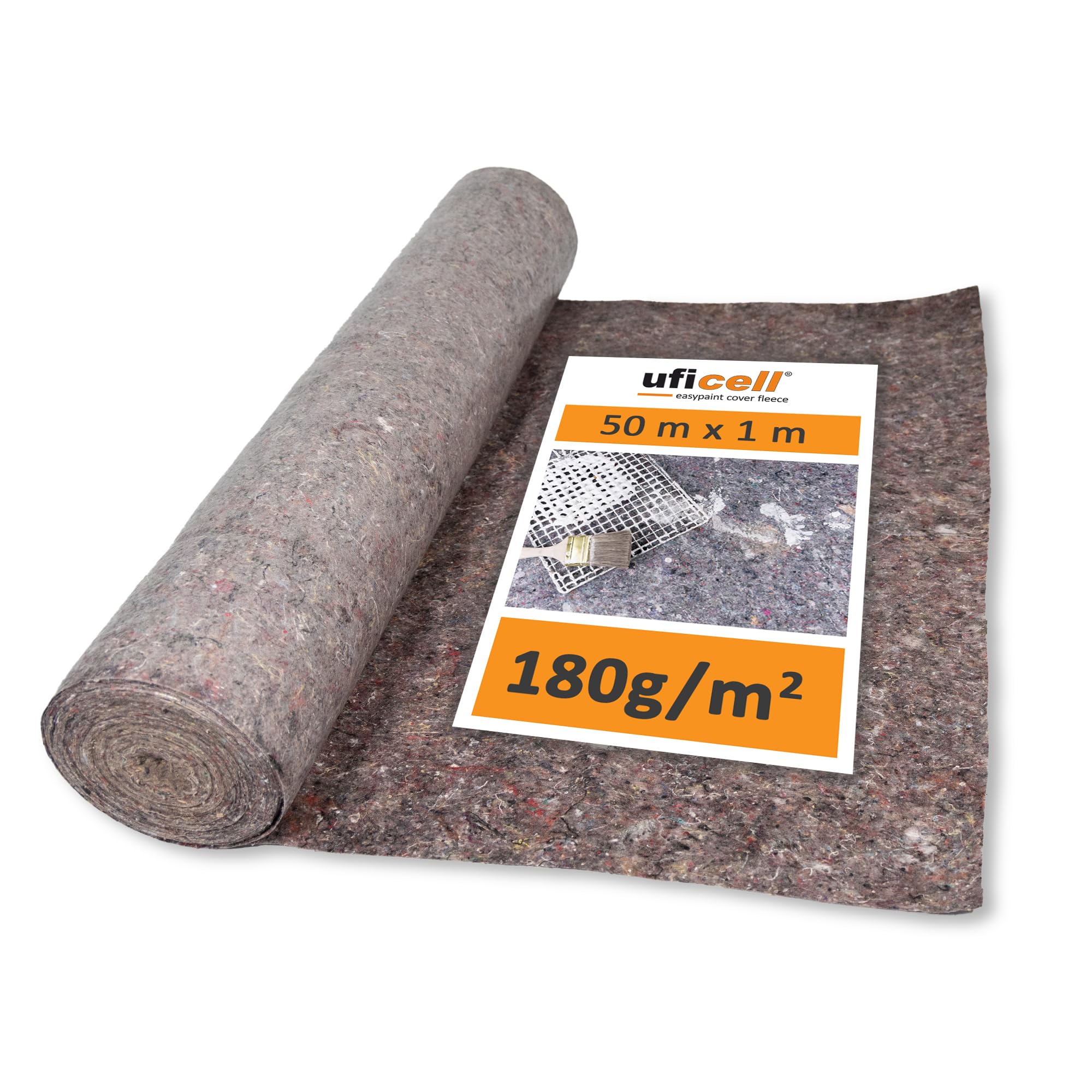 easypaint® Premium Painter's Fleece [50 m²] - Protective Fleece with PE Anti-Slip Effect - Weight: 180 g/m² - Cover Fleece is The Perfect Surface Protection for Floor coverings