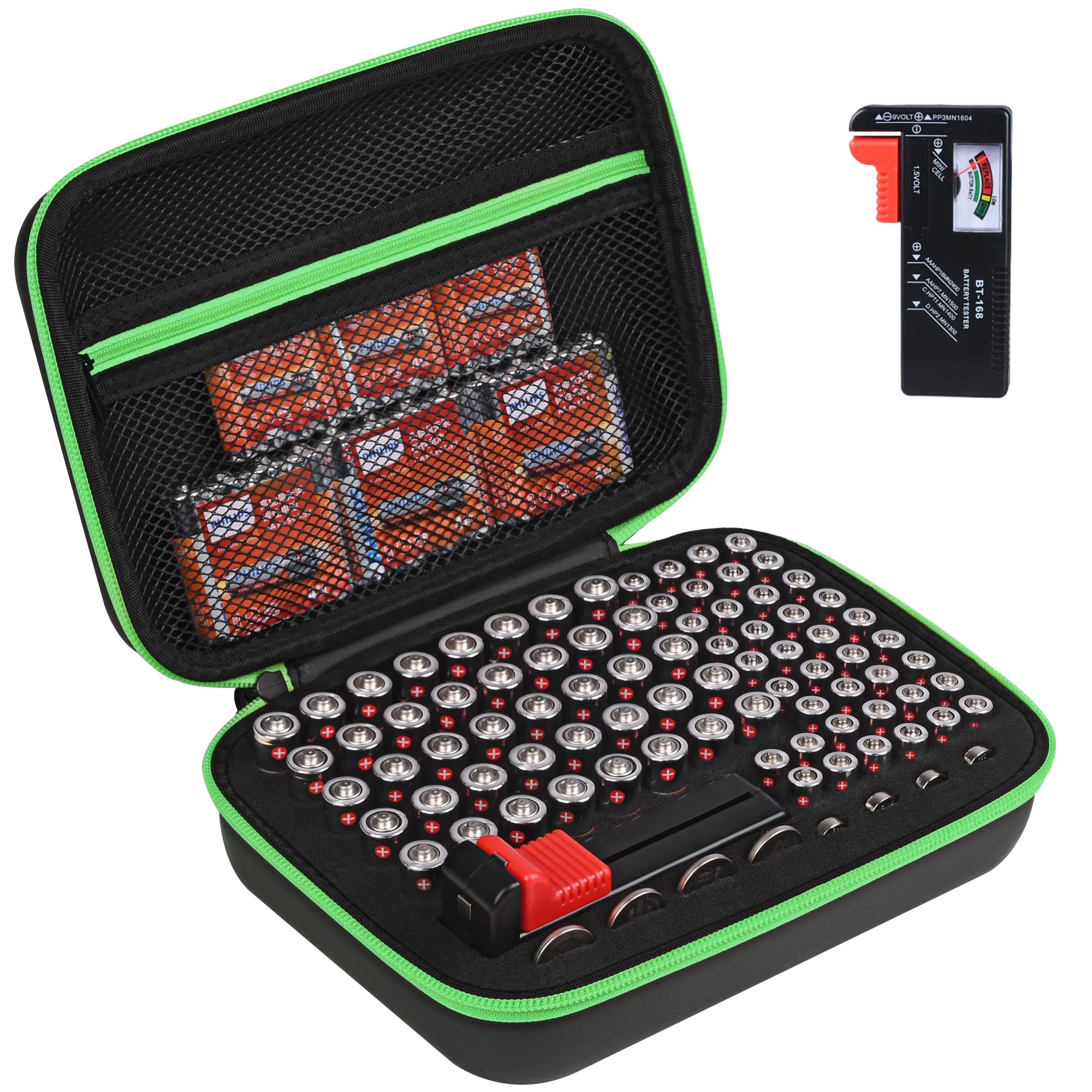 stukcaze battery organizer storage case with tester, 88 slots