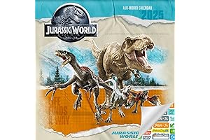 2023 Dinosaur Wall Calendar for Fans of Jurassic World, 12" x 24"