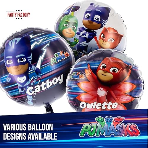 Miniatura 4 de Party Factory Globo de aluminio PJ Masks', 17.7 pulgadas, colorido, héroes de pijama, superhéroe catboy, globo de helio para fiesta de cumpleaños