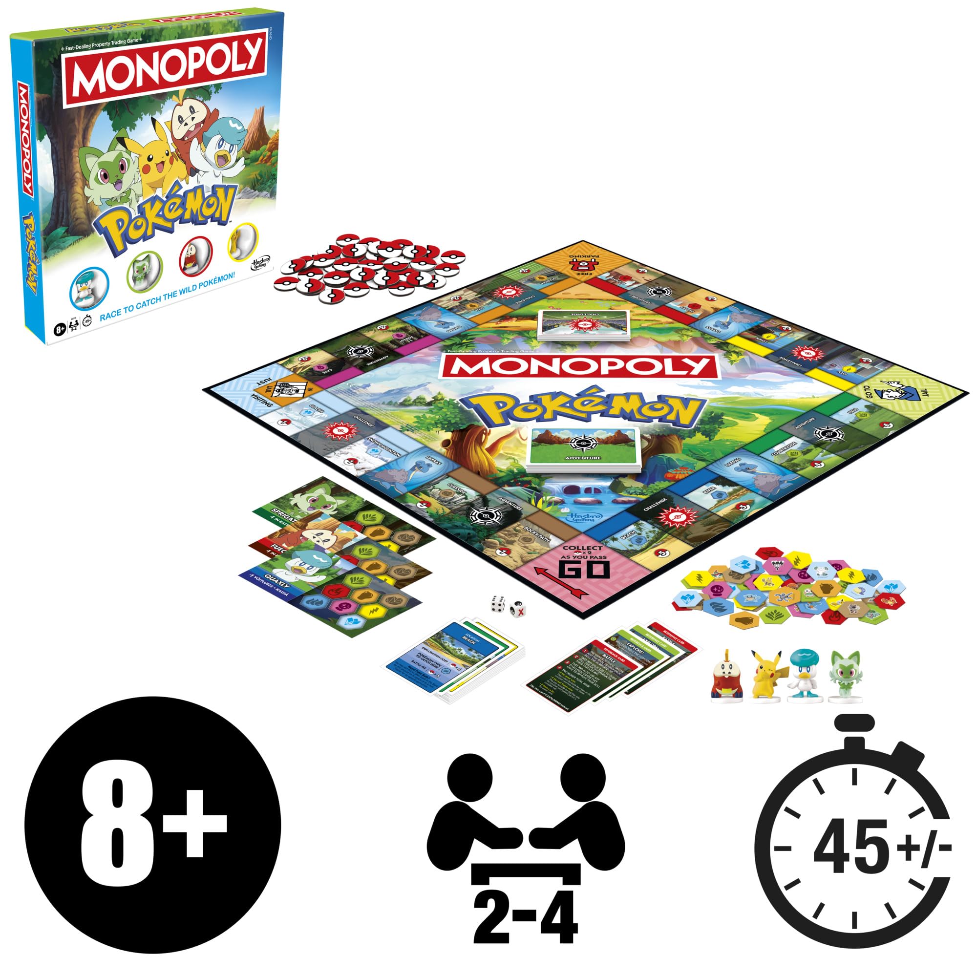 Monopoly Pokémon Edition, gioco da tavolo - versione inglese