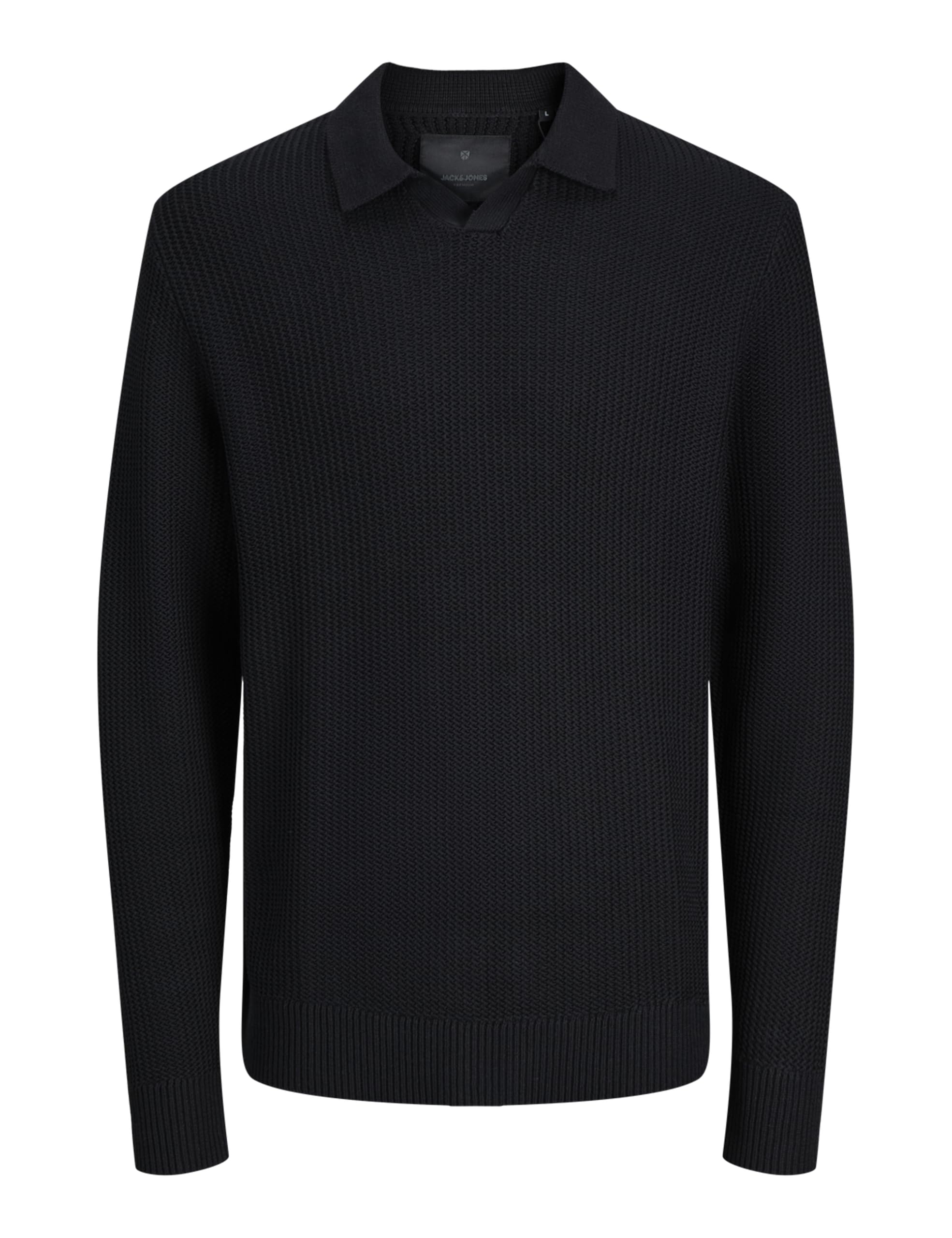 JACK & JONES Jprwinter Knit Structure Polo Styd Aw24, Black, S