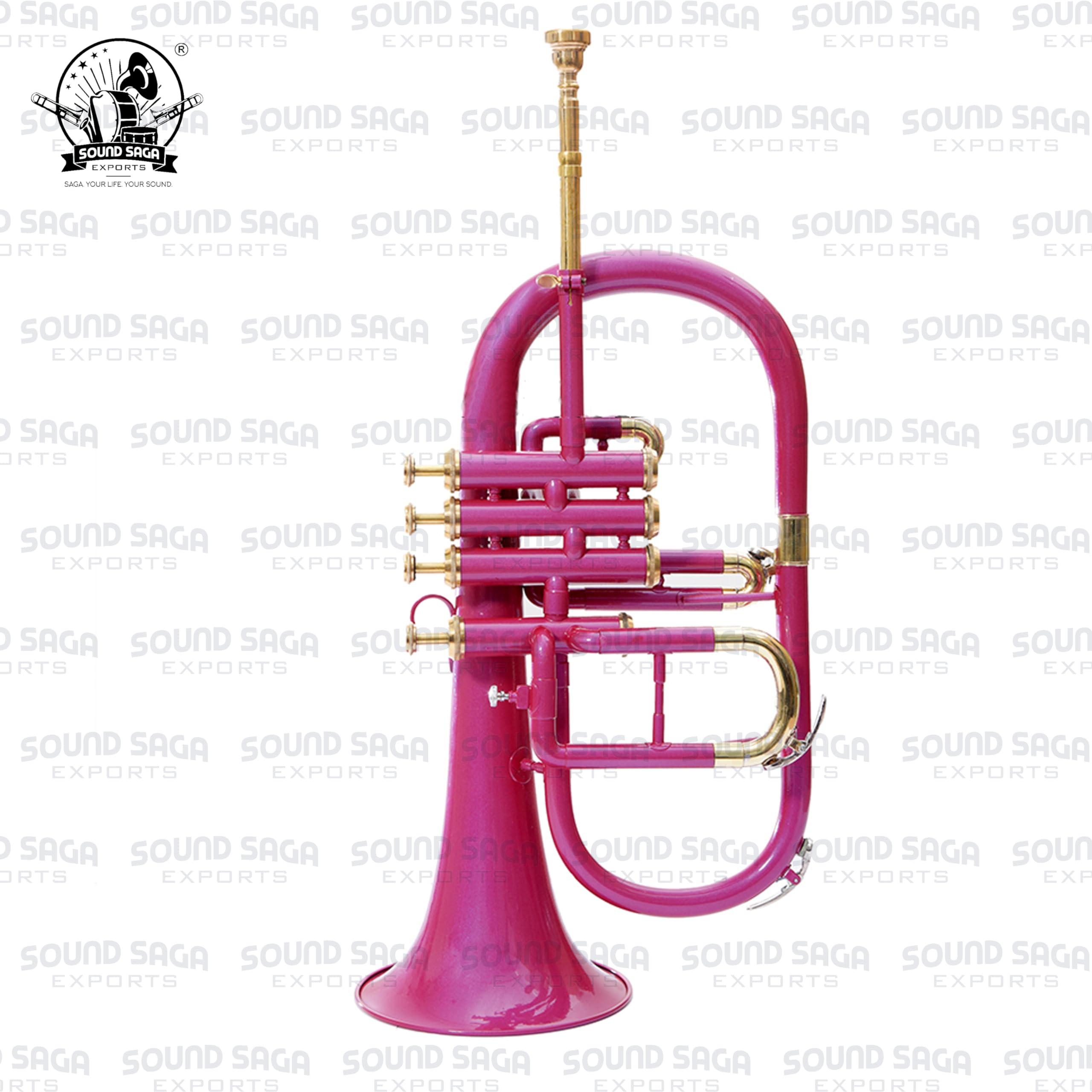 Bb - Bocina de latón con 4 válvulas | Acabado de latón de precisión | Bocina de latón para estudiantes e intermedios para banda escolar, conjunto de jazz, orquesta y concierto | Boquilla y funda