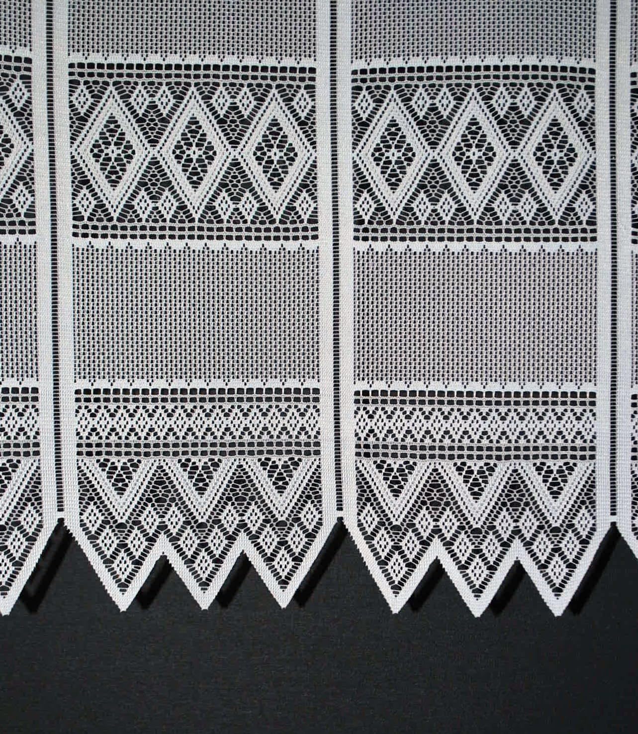 Scheibengardine Jacquard grafisch 90x585 cm H/B Weiß Bistrogardine Vorhang Küche 1er Pack