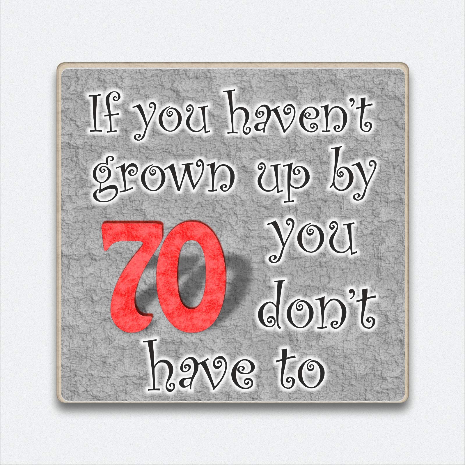 Hmhome Men's Grey Fridge Magnet Wooden 70Th Birthday Gift For Wo Dad Sister Brother Friend Token Present