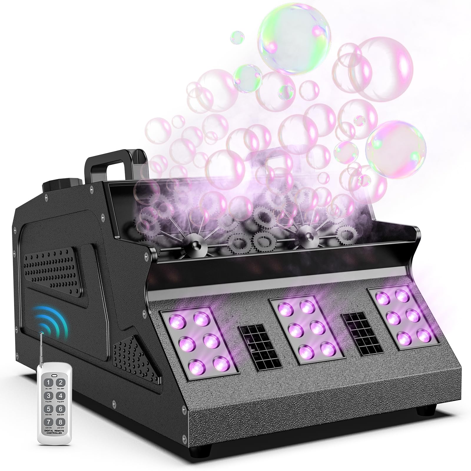 2000W 3-in-1 fog bubble machine with LED lights
