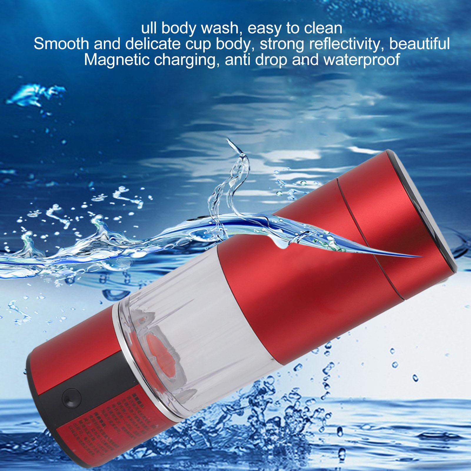 Luocute Botella de Agua de Hidrógeno, 230ML 13520ppb Hidrógeno de Alta Concentración con Tecnología SPE PEM, Indicador LED de Calefacción Termostática de Limpieza Inteligente (rojo)