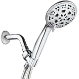 AquaDance Giant 5" 6-Setting All Chrome High Pressure Hand Held Shower Head with Hose for Ultimate Shower Spa&excl; Officially Independently Tested to Meet Strict US Quality & Performance Standards&excl;