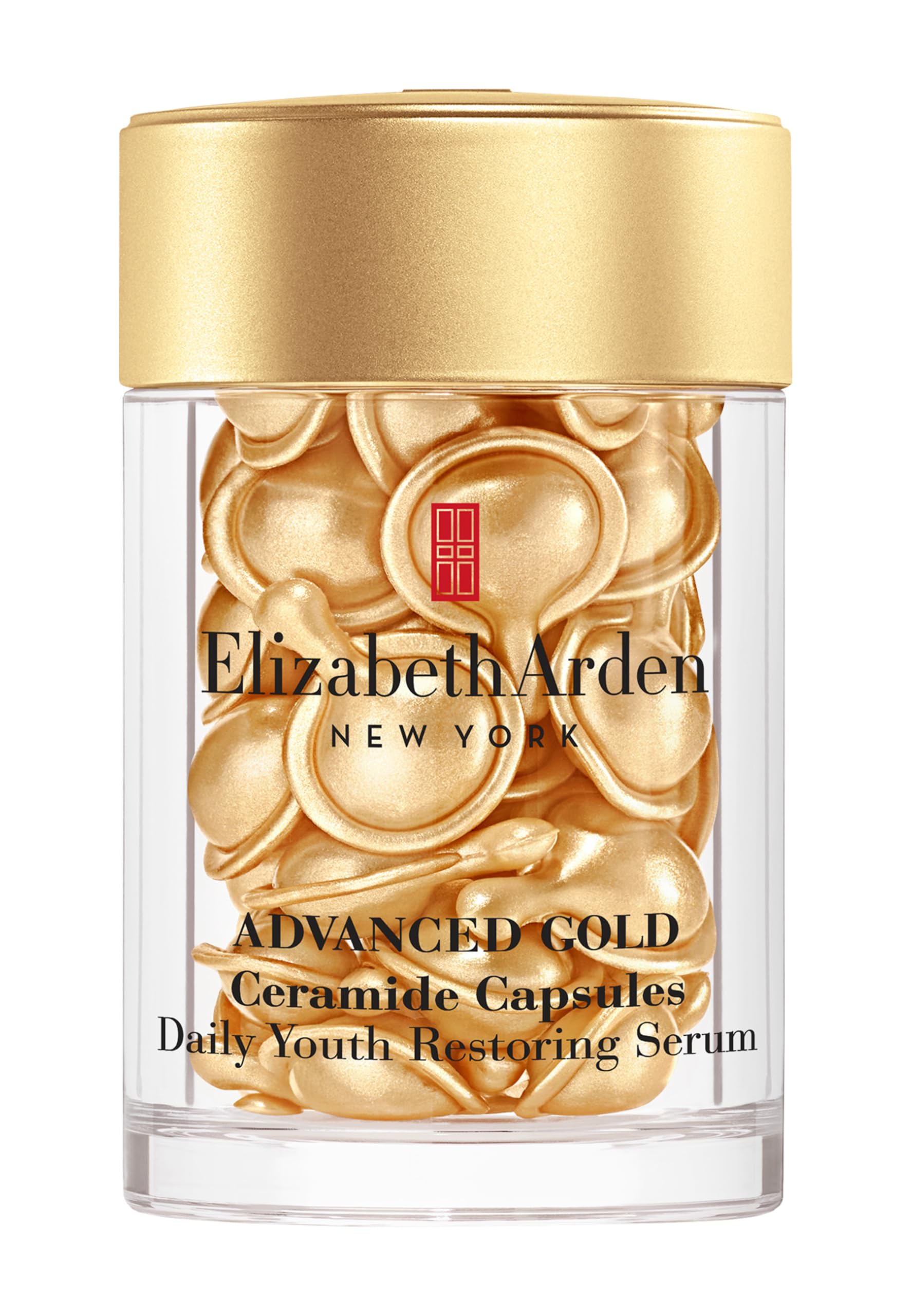 Elizabeth Arden Advanced Gold Ceramide Capsules Daily Youth Restoring Serum for Face, Anti-Aging Skin Care, 30 count
