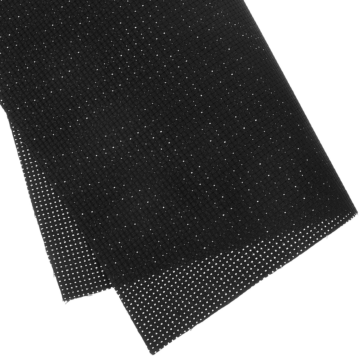 HEMOTON 3pcs Black 11ct Mesh Fabric Cross Stitch Cloth Embroidery Canvas Sheets for Beginner Needlework DIY, 30x30cm Mesh Cloth Suitable for Handcraft and Stitching Projects