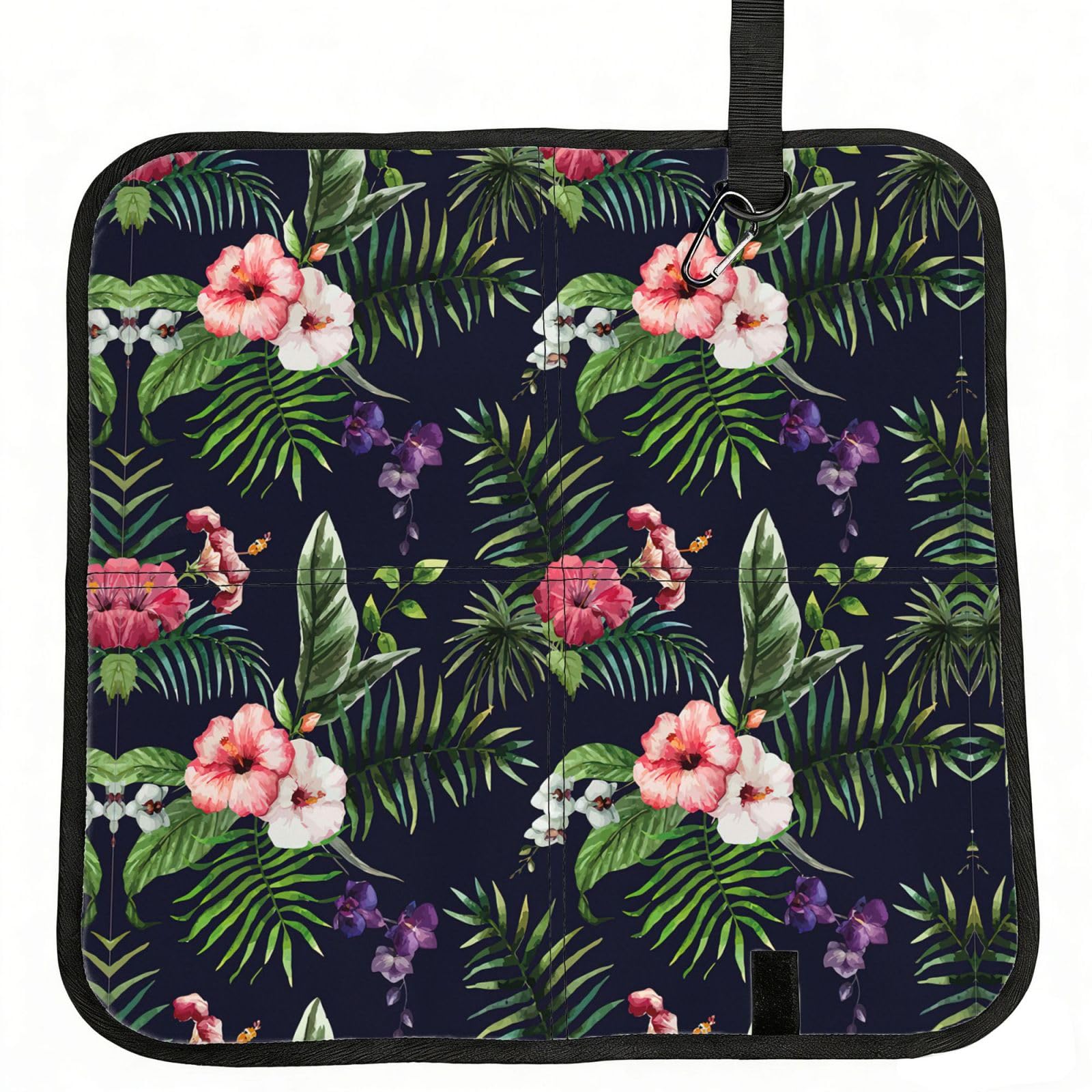 VCzsdff Florals Print Portable Seat Cushion Folding Bleacher Pad Compact Picnic Sitting Mat Polyester 40cm