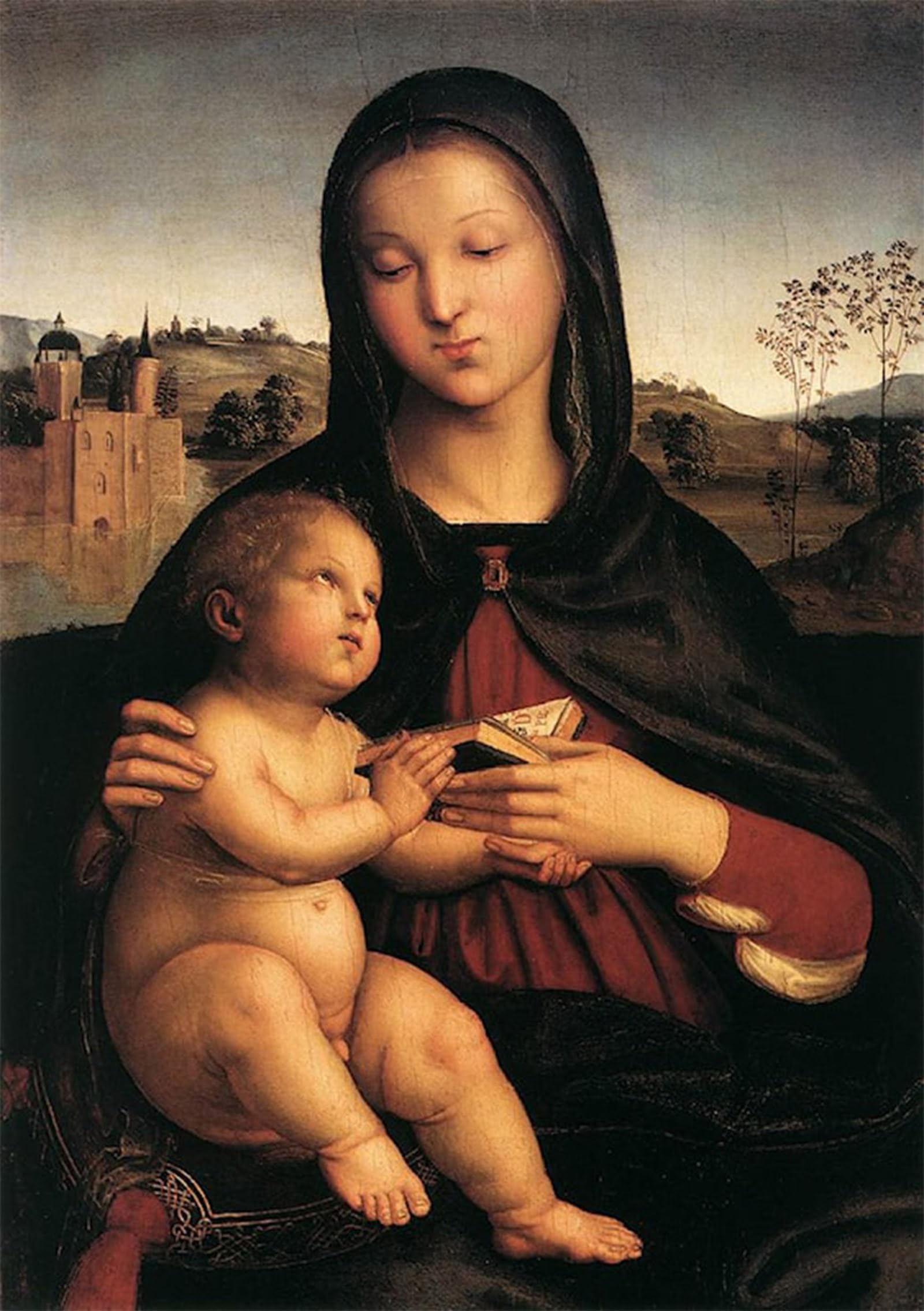 Posteriik No Frame Vintage Art Print Images Pictures Print Lady And Child By Raphael Modern Colour Posters For Office Home Decor 60X90cm