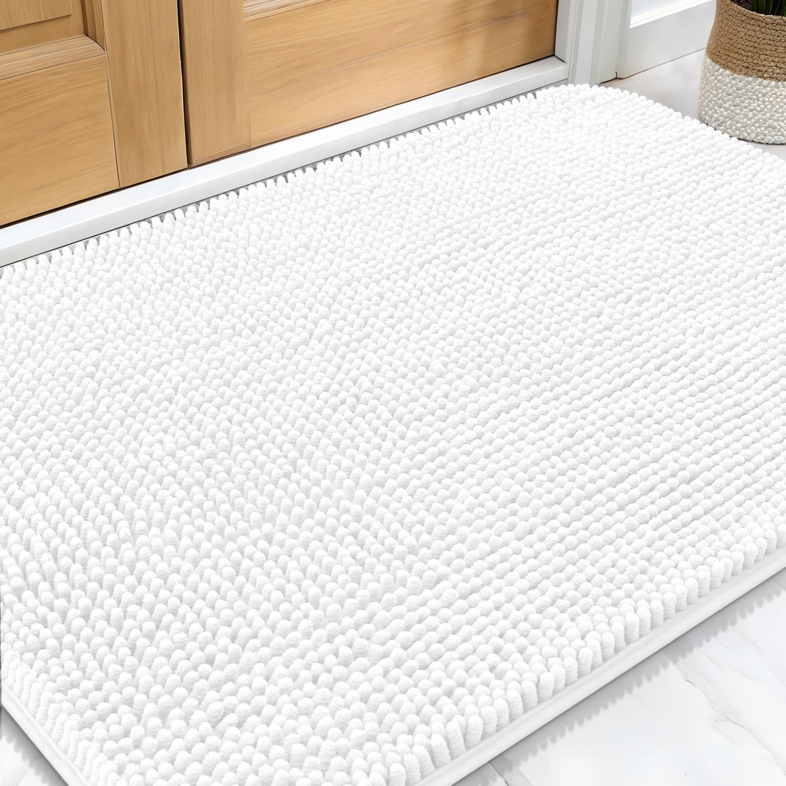 OLANLY Dog Door Mat for Muddy Paws 30x20, Absorbs Moisture and Dirt, Absorbent Non-Slip Washable Doormat, Quick Dry Chenille Mud Mat for Dogs, Entry