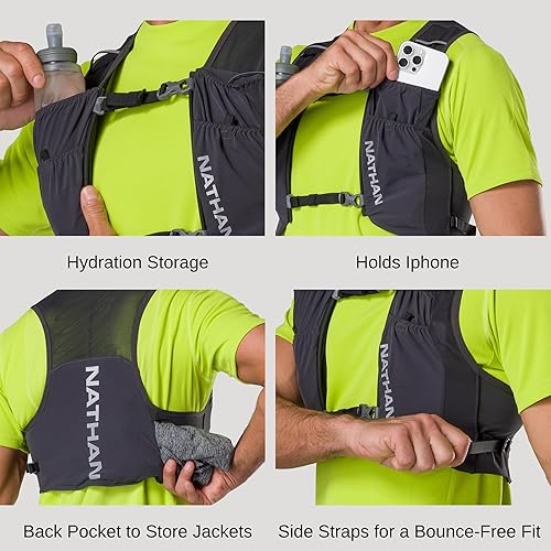 Miniatura 4 de Nathan Pinnacle Featherlite 1.5L Hydration Vest for Running  Ultra-Lightweight, Compression-Fit with Hydrapak Soft Flask
