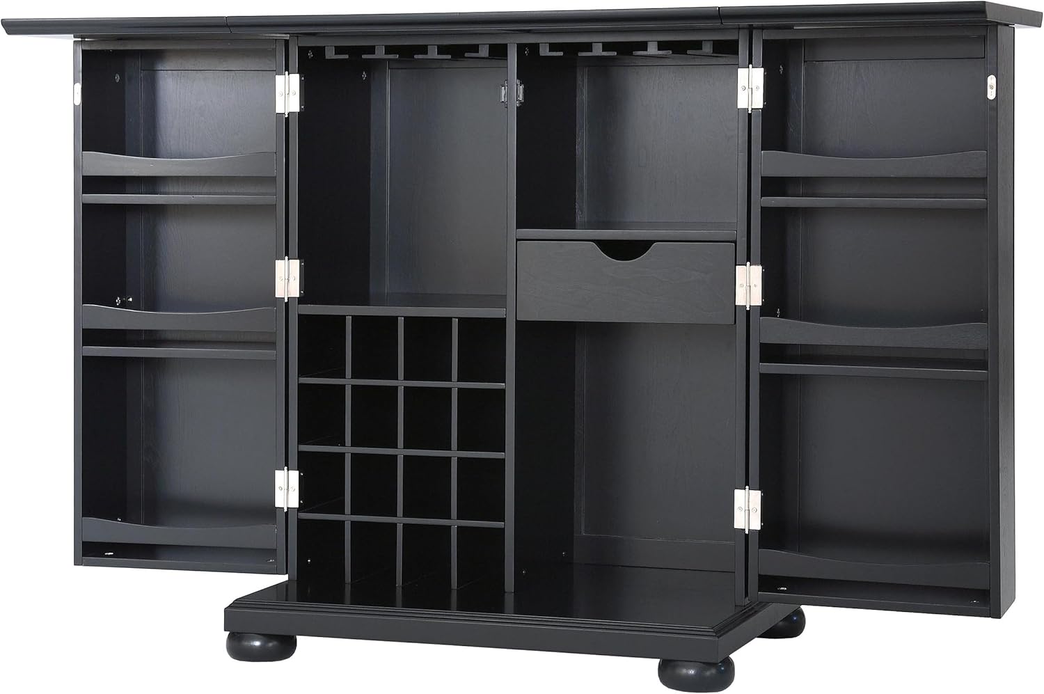Crosley Furniture Alexandria Expandable Top Bar Cabinet - Black Crosley Furniture Alexandria Expandable Top Bar Cabinet - Black